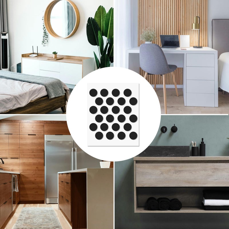 UNMAR Black Self-Adhesive Screw Hole Stickers - 48 pcs. 0.79 inch / 20 mm Peel Stick Dust Proof Tape, Water Resistance PVC Caps for Wood Cabinets, Furniture, Drawer, Wardrobe, Kitchen, Table - Image 5
